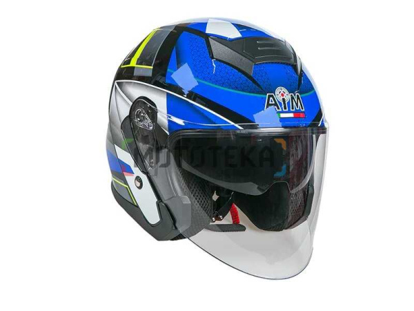 Шлем мото открытый AiM (Аим) JK526 Blue/Grey/Black L